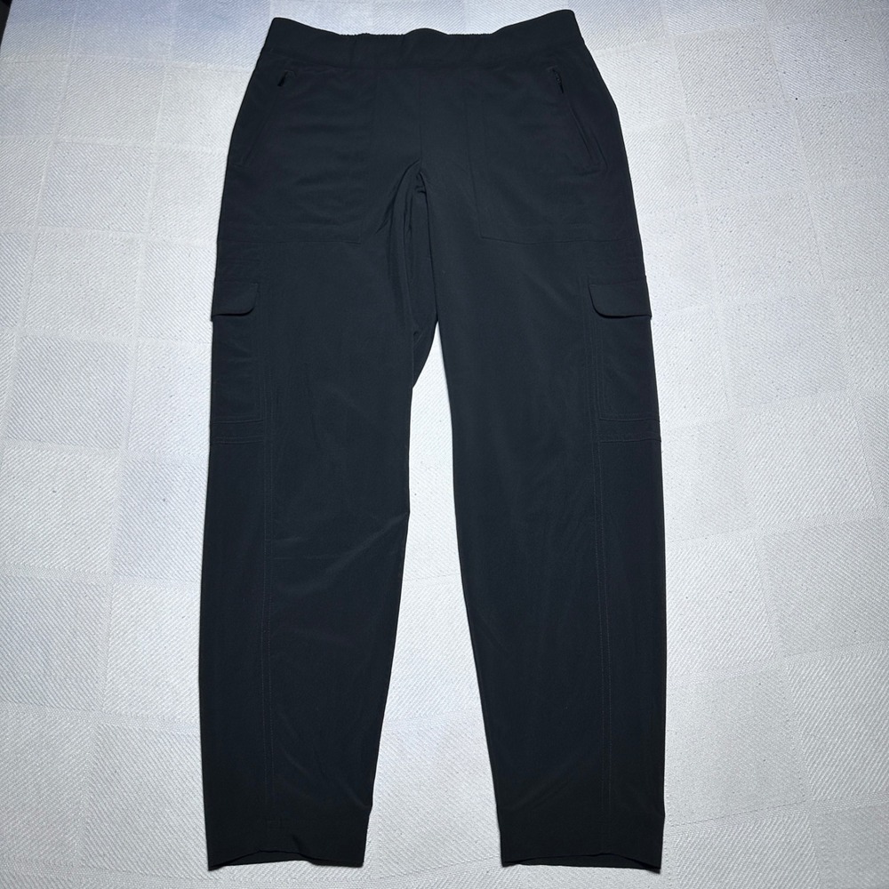 Athleta Chelsea Cargo Lined Pant Women 10 Fleece Lined Stretch Utility Black